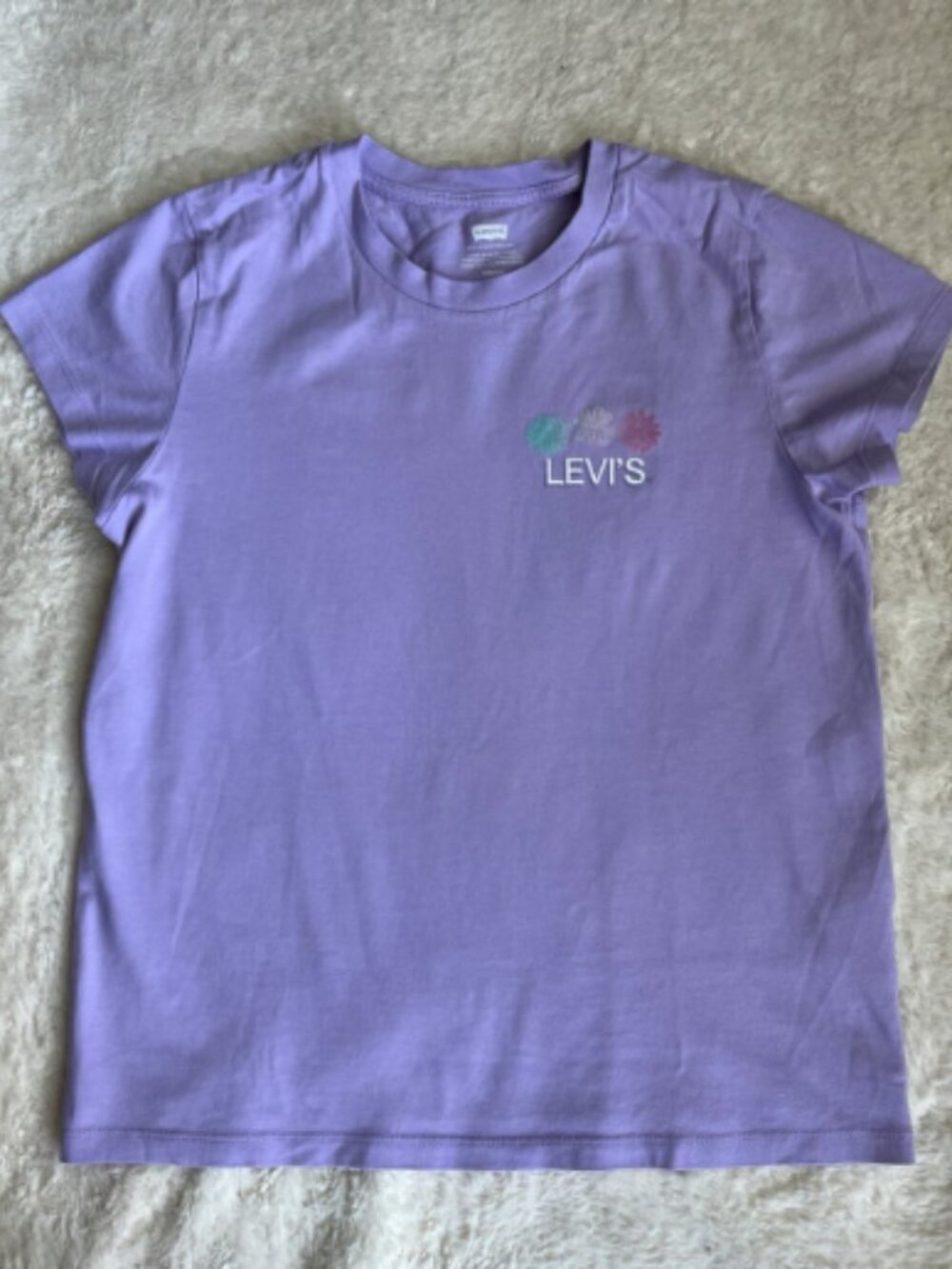 Levi's Lavender Floral Logo Graphic Tee Women Small NWOT